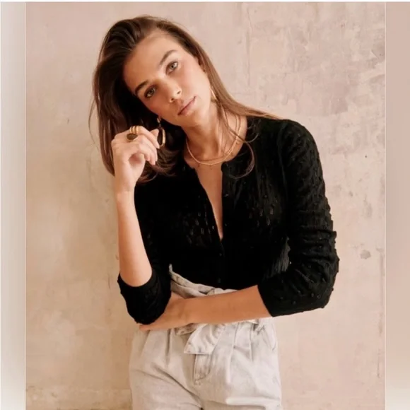 Sézane Philippe black cardigan - Picture 2 of 8